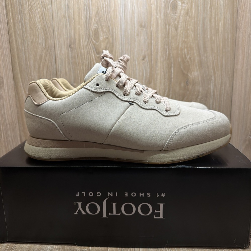 FootJoy Contour Men's Golf Shoes Size 10.5W Beige Suede Spikeless New 54291